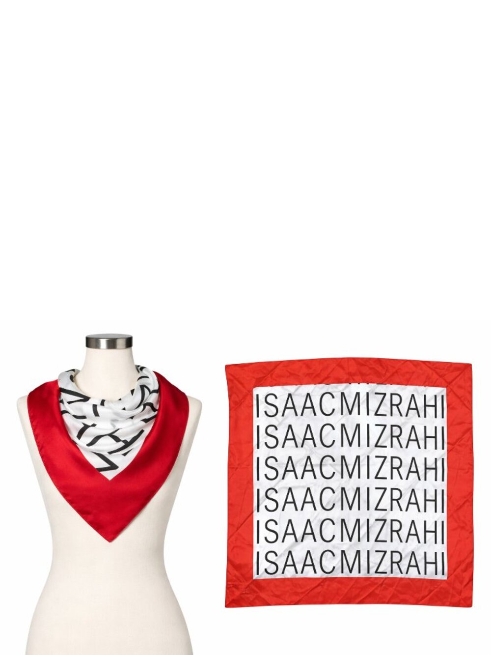 ISAAC MIZRAHI for Target Silk Scarf Red/White